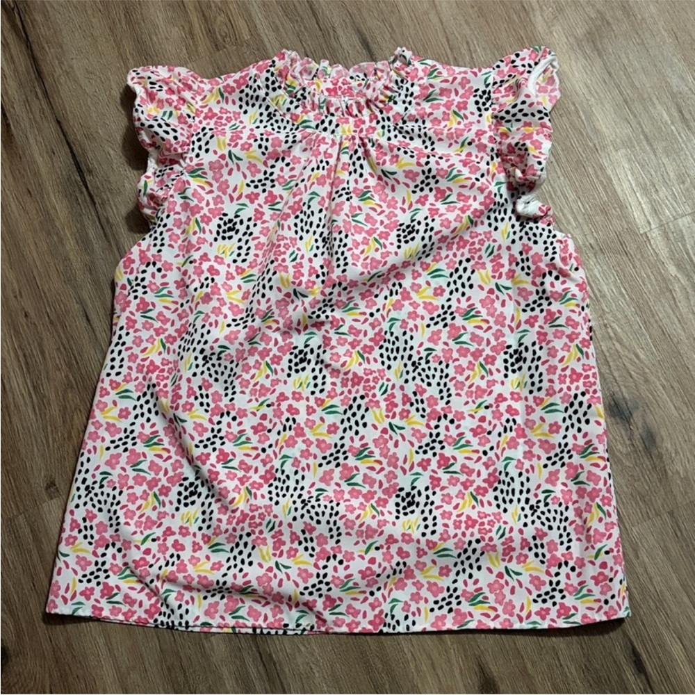Women’s Pink Floral Ruffle Sleeve Top - Size XL